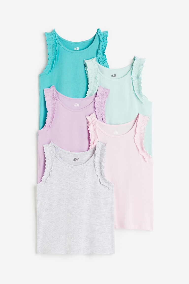 5pack frilltrimmed vest tops