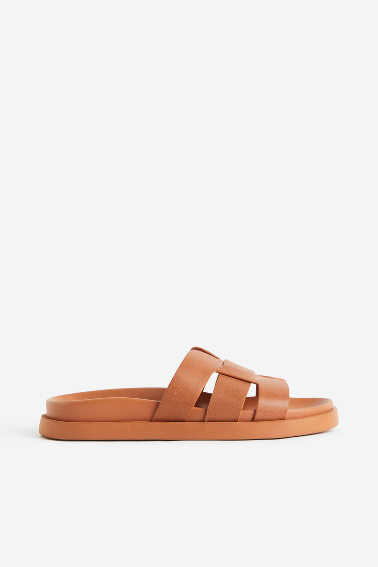 ICON HEELED SLIDE WHITE CALFSKIN 95 MM