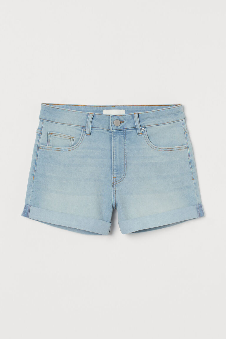 Stretch denim shorts