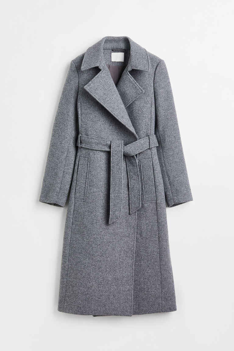 Knitted Coat with Tie Belt