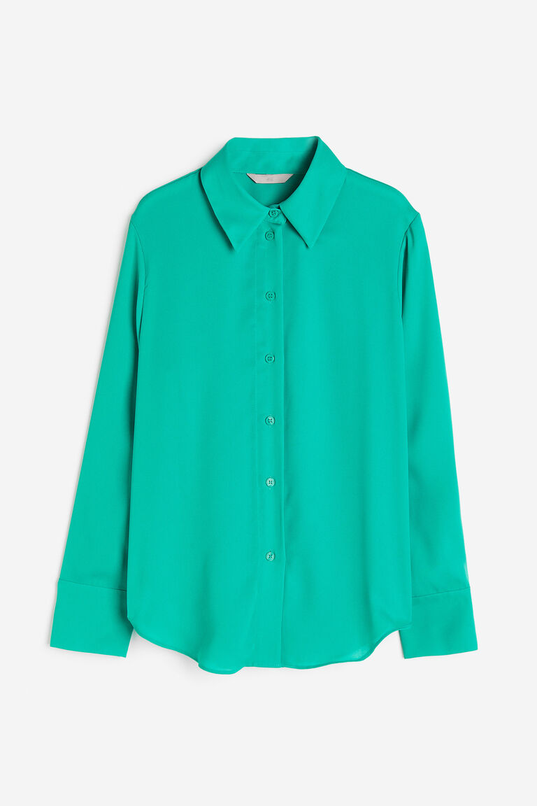 Crop Pointy Collar Shirt