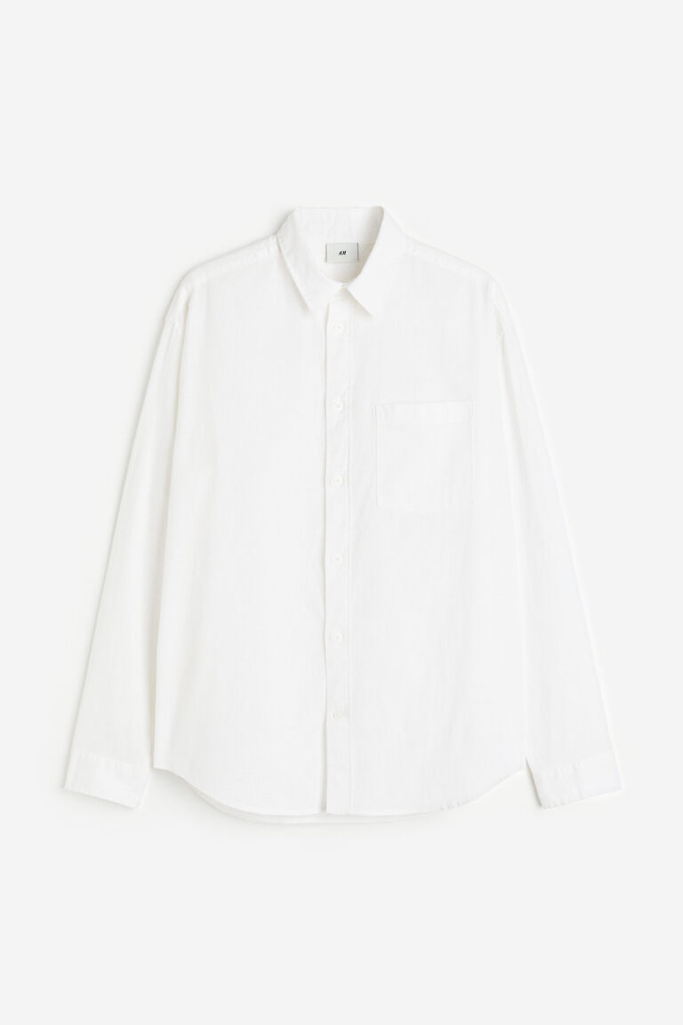 Linen Blended Striped Relaxed Tee
