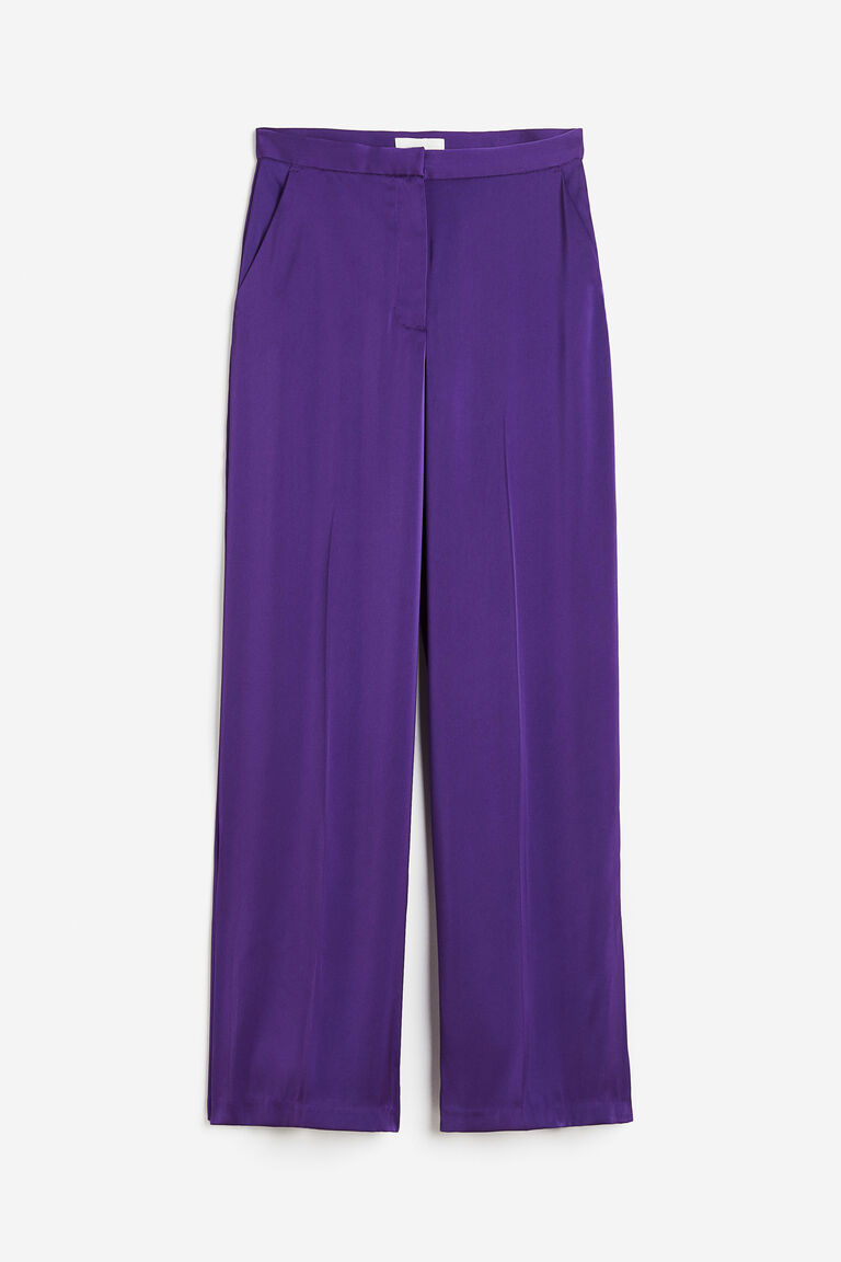 Wide satin trousers