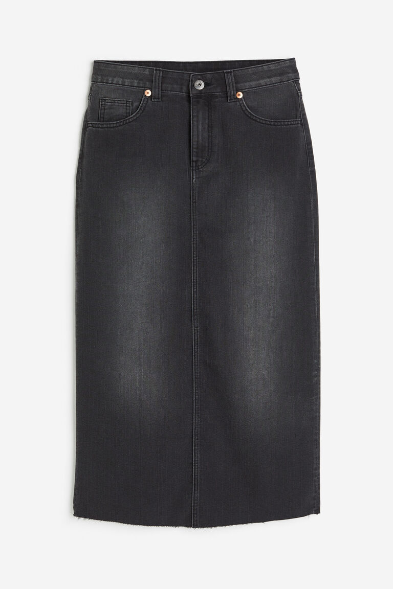 Grey Denim Flared Layer Skirt (M)