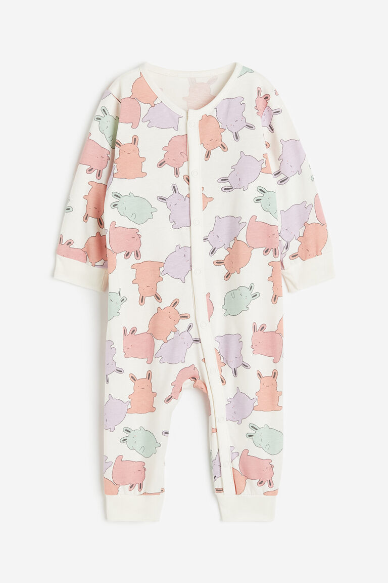 Iris and her ecru/Alma terrycloth sleepsuit with headband main image 0