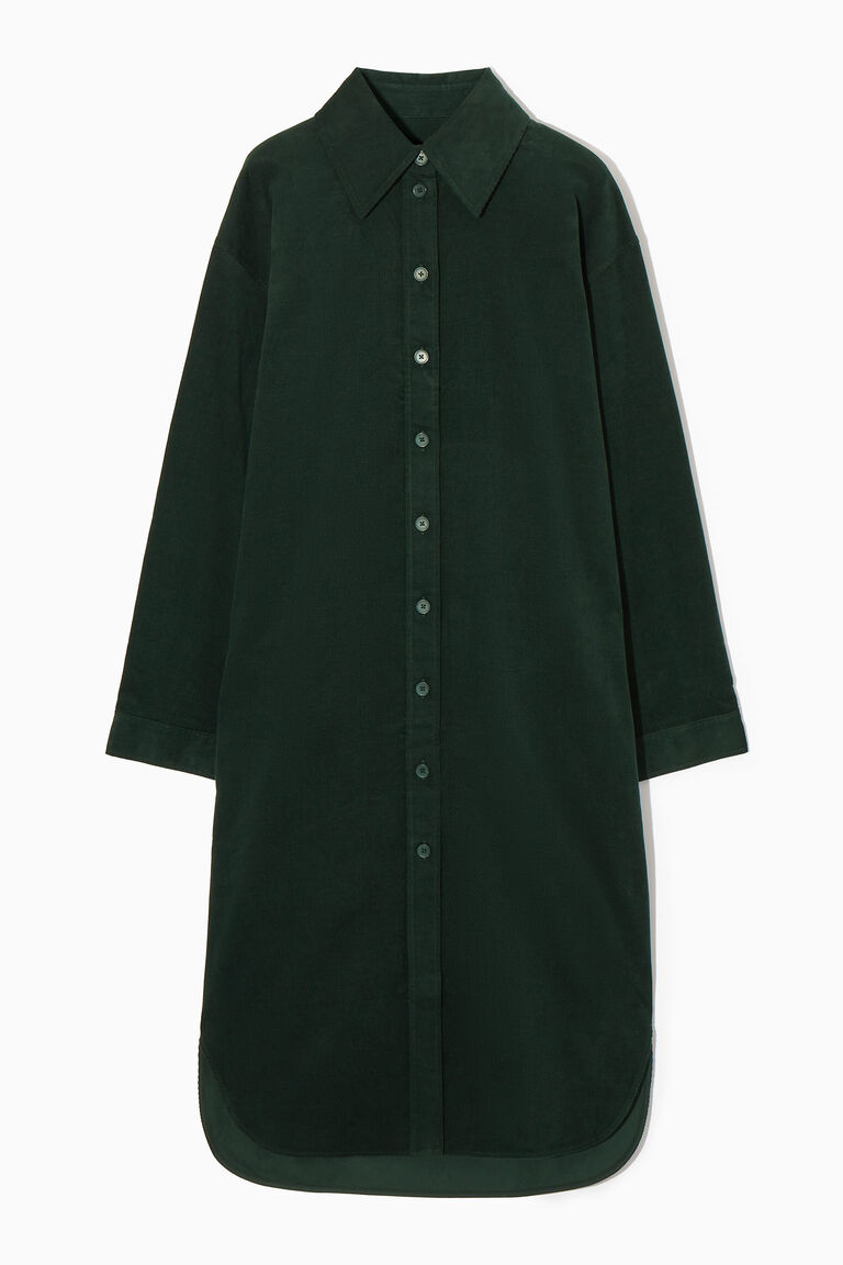 CORDUROY MIDI SHIRT DRESS