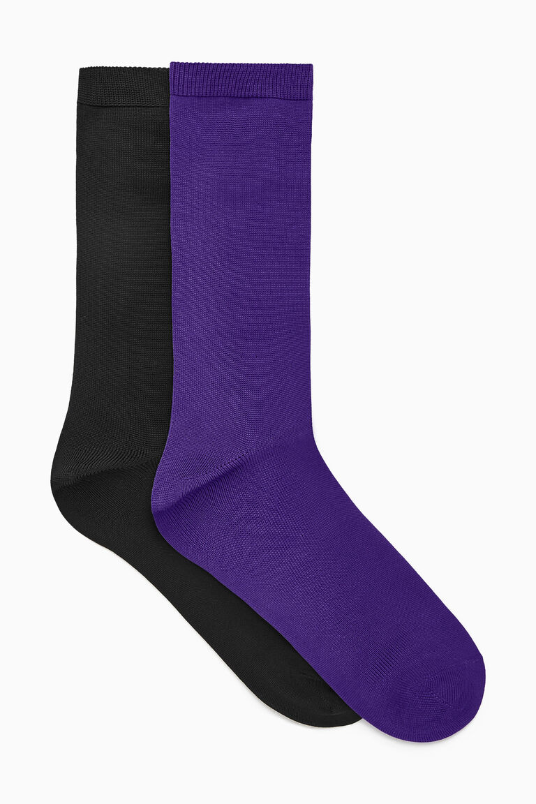 2PACK MERCERISED COTTON SOCKS