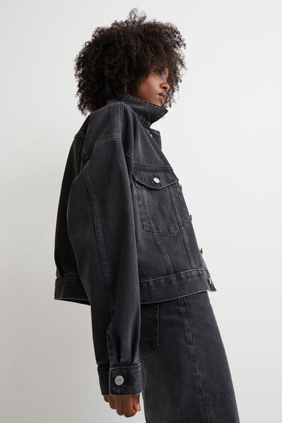 black womens denim jacket